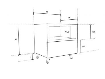 Dimensions du chevet Cassiopée en bois