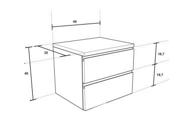 Dimensions du chevet Corvus en bois