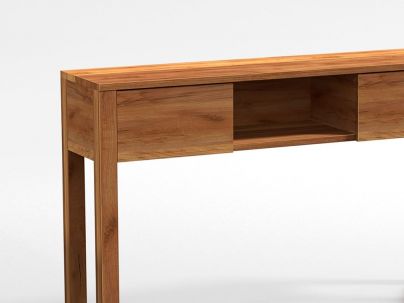 Zoom sur la finition du bois de la coiffeuse Ara