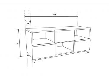 Dimensions de la commode Lacerta en bois