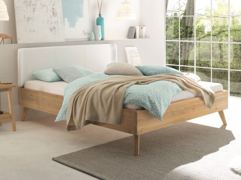 HASENA - Lit Cadro Leno en bois de chêne massif