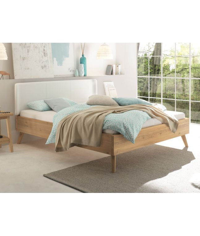 HASENA - Lit Cadro Leno en bois de chêne massif