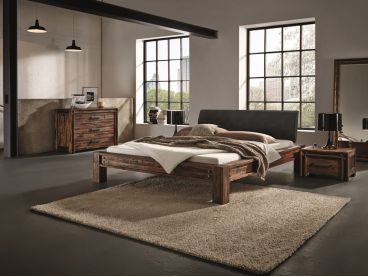 Lit San Felipe en bois massif style industriel