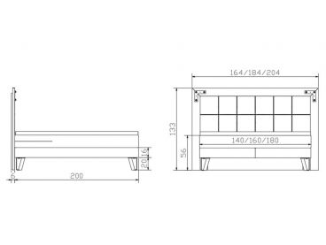 Dimensions du lit boxspring Oakland de la marque Hasena