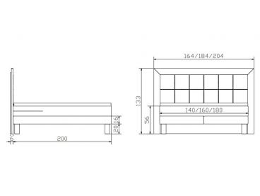 Dimensions du lit boxspring Rustico de la marque Hasena