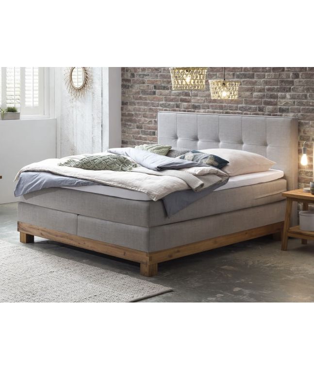 Lit boxspring Finca en bois de chêne massif