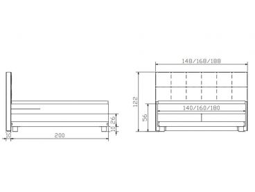 Dimensions du lit boxspring Finca de la marque Hasena