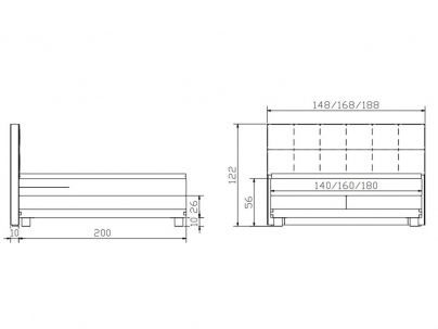 Dimensions du lit boxspring Finca de la marque Hasena