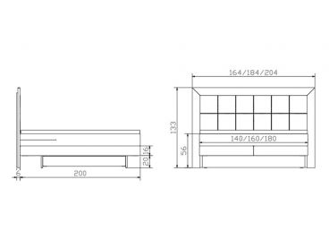 Dimensions du lit boxspring Texas de la marque Hasena