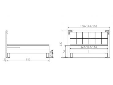 Dimensions du lit boxspring Memphis de la marque Hasena