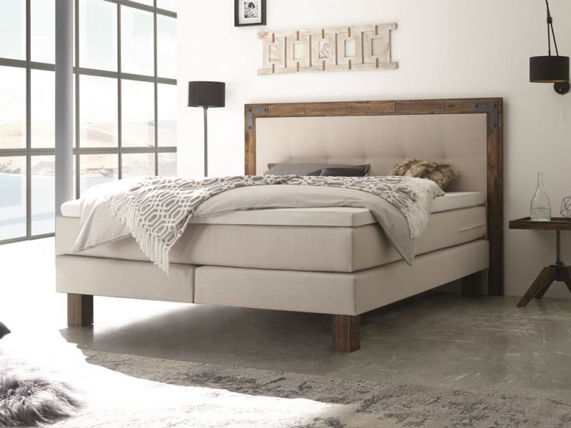HASENA - Lit boxspring Memphis en bois d'acacia massif HASENA - Lit boxspring Memphis en bois d'acacia massif