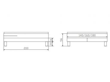 Dimensions du lit boxspring Isoba de la marque Hasena