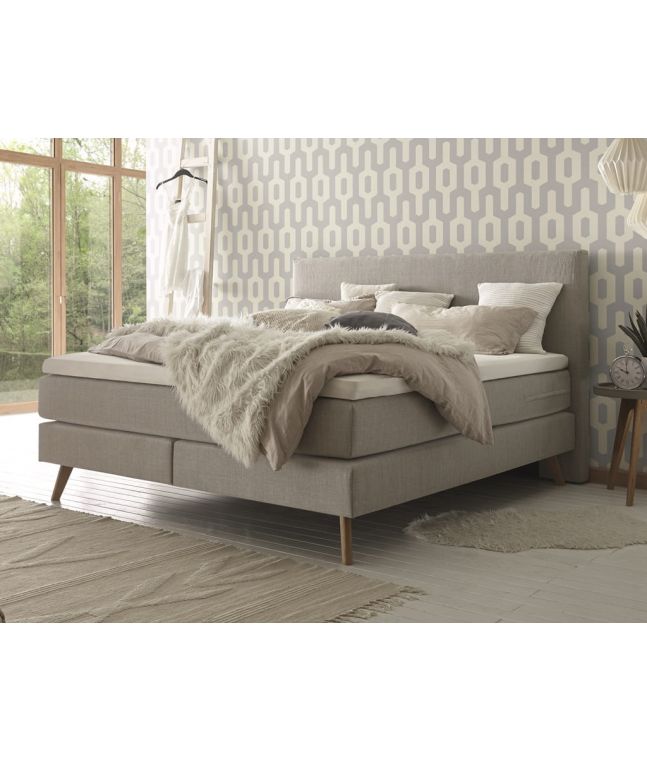 HASENA - Lit boxspring Costa en bois de chêne massif