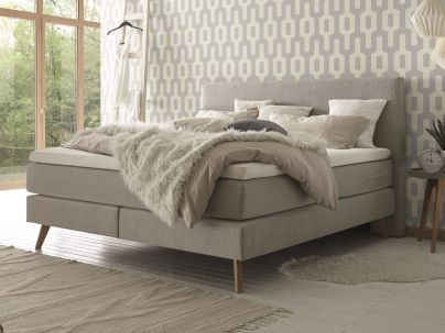 HASENA - Lit boxspring Costa en bois de chêne massif