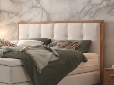 Zoom sur la tête de lit du lit Villa boxspring