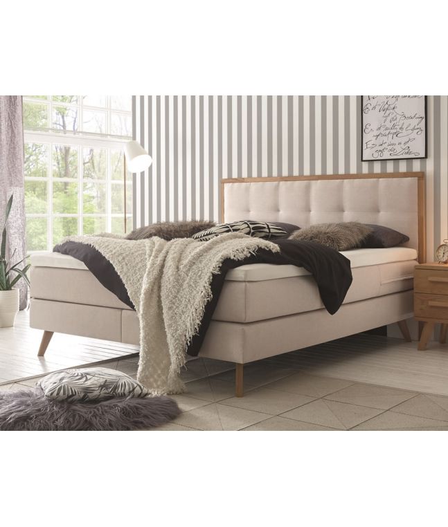 HASENA - Lit boxspring Nordic en bois de chêne massif
