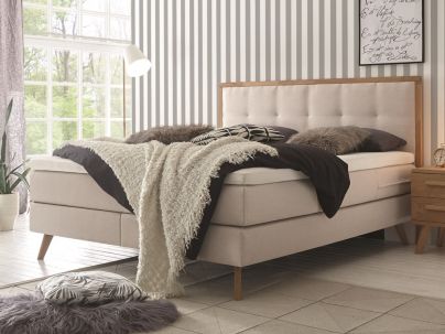 HASENA - Lit boxspring Nordic en bois de chêne massif