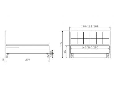 Dimensions du lit boxspring Nordic de la marque Hasena