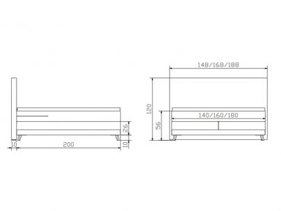 Dimensions du lit boxspring Scandia de la marque Hasena