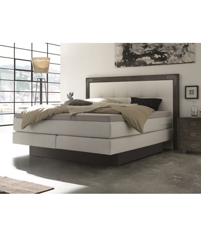 HASENA - Lit boxspring Nevada en bois d'acacia massif