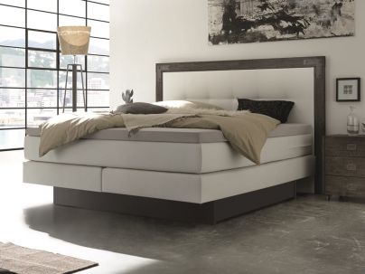 HASENA - Lit boxspring Nevada en bois d'acacia massif