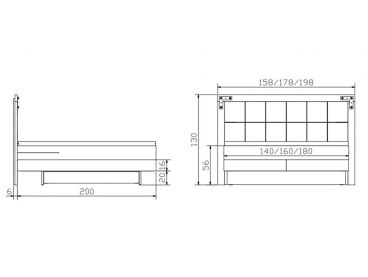 Dimensions du lit boxspring Nevada de la marque Hasena