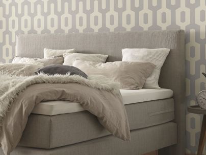 HASENA - Zoom sur la tête de lit du lit Denver boxspring