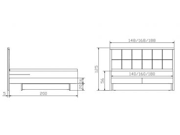 Dimensions du lit boxspring Ottawa de la marque Hasena