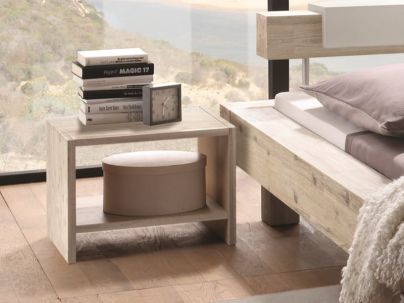 Chevet Lona de qualité en acacia massif, Hasena fabricant Suisse.