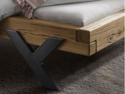 Lit Arthur 9 en chêne massif haut de gamme, meuble pour la chambre. Le Monde du Lit