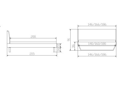 Lit Pietro bois et métal de style industriel - Lit en noyer massif - Le Monde du Lit