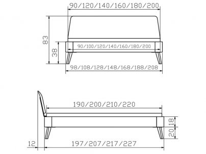 Lit Boga en bois de chêne massif haut de gamme | Le Monde du Lit