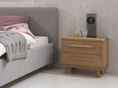 Chevet Elegant Noma 2 en chêne massif, Hasena fabricant Suisse. Meuble pour la chambre