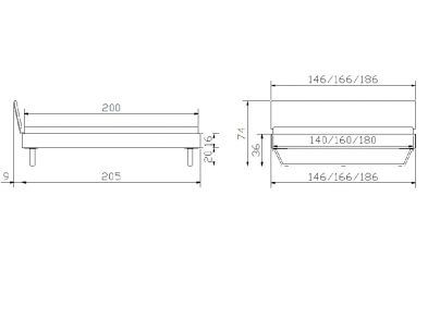Lit Asti en chêne bianco massif haut de gamme, en bois massif | Le Monde du Lit