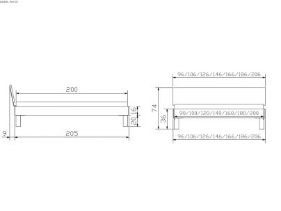 Lit Forti en chêne bianco massif haut de gamme, en bois massif | Le Monde du Lit