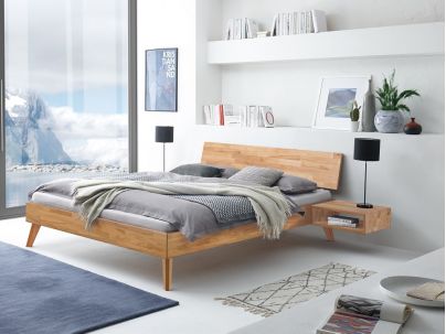 Lit wood Ancona en hêtre coeur rouge massif, Hasena fabricant Suisse. Meuble pour la chambre. Le Monde du Lit