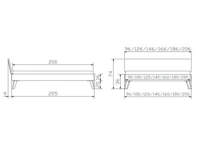 Lit wood Ancona en hêtre coeur rouge massif, Hasena fabricant Suisse. Meuble pour la chambre. Le Monde du Lit