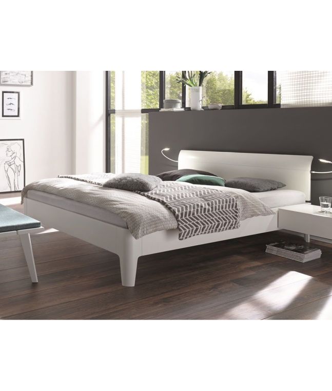 Lit Xyvola en hêtre massif blanc, Hasena fabricant Suisse. Meuble pour la chambre