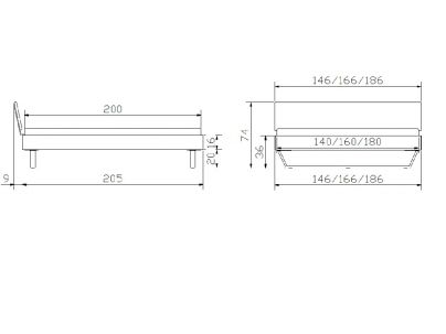 Lit Asti en chêne noueux naturel massif haut de gamme, en bois massif | Le Monde du Lit