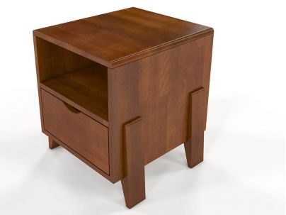 Chevet Jasmin 1 tiroir 1 niche en hêtre massif haut de gamme | Le Monde du Lit