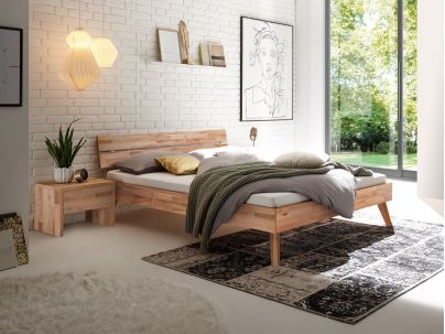 Lit Ortona en hêtre massif haut de gamme, en bois massif | Le Monde du Lit