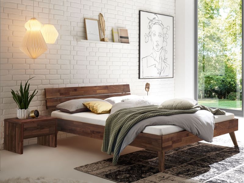 HASENA - Lit en noyer massif