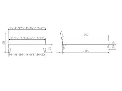 Lit Pesaro en chêne noueux naturel massif haut de gamme, en bois massif | Le Monde du Lit