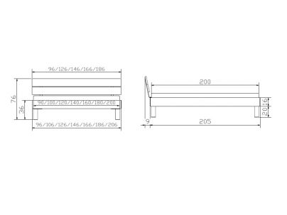 Lit Prato en hêtre massif haut de gamme, en bois massif | Le Monde du Lit