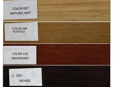 Echantillons teintes meubles en pin massif. Bois massif de qualité.
