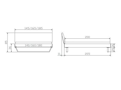 Lit Sariano en hêtre massif haut de gamme, en bois massif | Le Monde du Lit