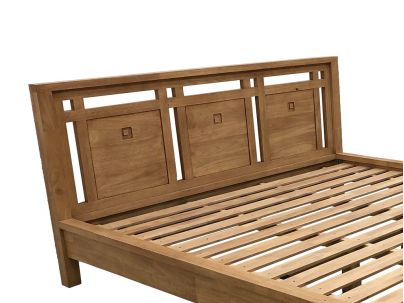 Lit Pattani 3 tailles style japonais en hévéa massif - Lit en bois - Le Monde du Lit