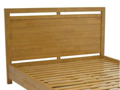 Lit Thaman en hevea massif de qualité. Meuble en bois massif pour la chambre. Le Monde du Lit