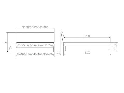 Lit Sondrio en chêne noueux naturel massif haut de gamme, en bois massif | Le Monde du Lit