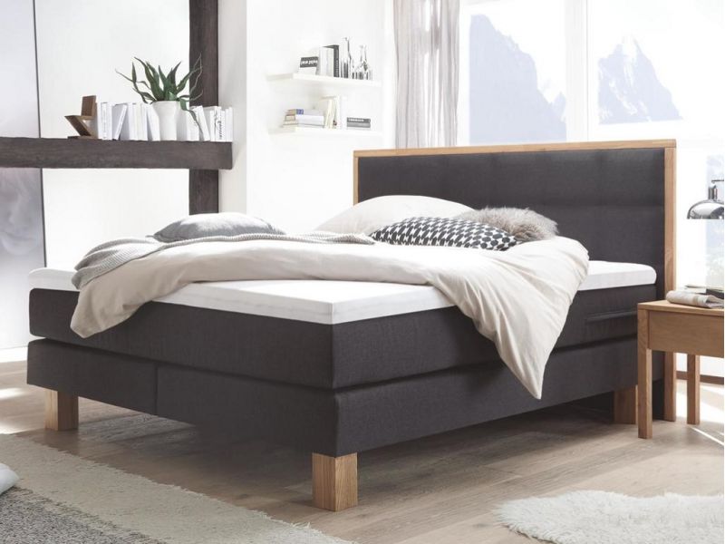 HASENA • Lit Boxspring Cottage en Chêne Massif